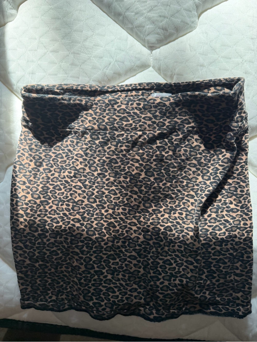 Leopard Print Mini Skirt in Tan and Black